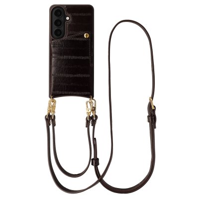 SELENCIA  Nova coque arri&egrave;re en cuir v&eacute;ritable avec porte-cartes Samsung Galaxy S26 - Dark Chocolate