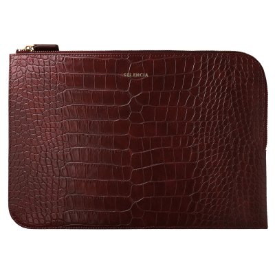 SELENCIA  Pochette ordinateur Croco 14 pouces - Burgundy