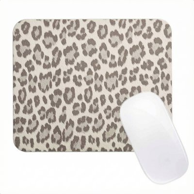 SELENCIA  Sabi Tapis de Souris en Similicuir imprim&eacute; panth&egrave;re - 20 x 24 cm - Soft Ivory