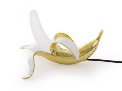 SELETTI  Lampe De Table Banana Lamp Gold (Dewey - R&eacute;sine Et Verre)