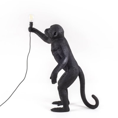 SELETTI  Lampe terrasse d&eacute;co LED Monkey Lamp debout noir