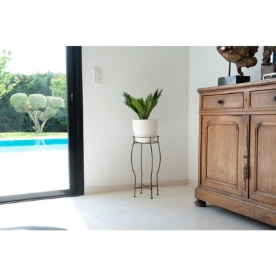 LOUIS MOULIN Sellette ronde fer vieilli H. 60 pour pot 26 cm - Acier &eacute;poxy