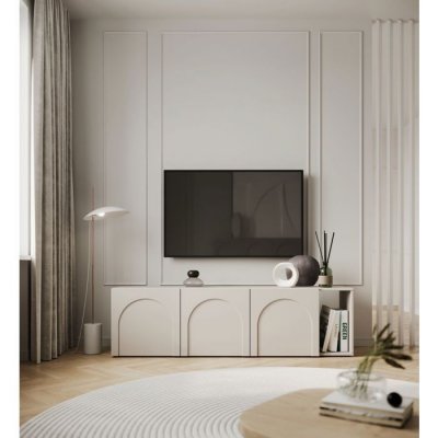 SELSEY  - Meuble Tv Debout Arkadia - 175 Cm - Gris Cachemire