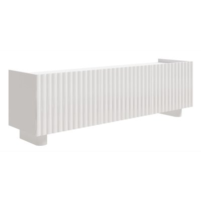 SELSEY  - Meuble Tv Fiorra - 144 Cm - Blanc Brillant