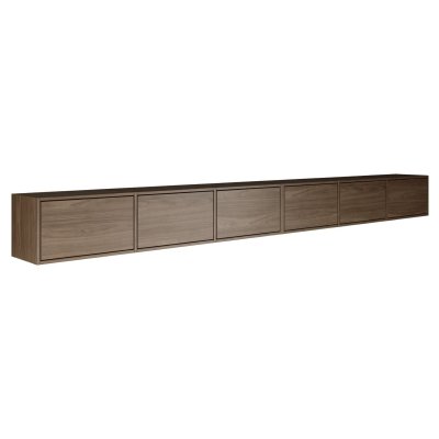 SELSEY  - Meuble Tv Framme - 300 Cm - Aspect Bois Noyer Wisconsin