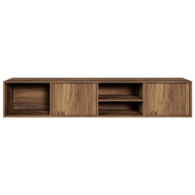 SELSEY  - Meuble Tv Suspendu Sanva - 200 Cm - Noyer Warmia