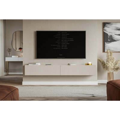 SELSEY  - Meuble Tv Veldio - 200 Cm - Beige Gris