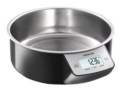 SENCOR  40026614 sks 4030bk balance de cuisine avec plat en acier inoxydable noir