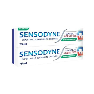 SENSODYNE  SENSIBILIT&Eacute; & GENCIVES - Dentifrice Menthe Fra&icirc;che, 2x75ml