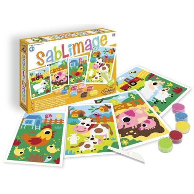 SENTOSPHERE SentoSph&egrave;re- SABLIMAGE Animaux de la Ferme, 8807, Banc/Orange