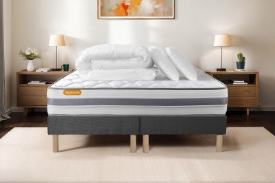 SEPTNUITS  Memo Spring 180x200 cm - Gris