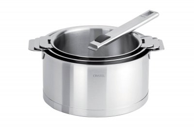 CRISTEL Serie 3 casseroles 16 a 20 cm strate amovile + poignee - 