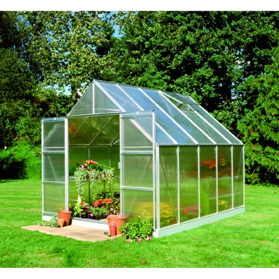 GENERIQUE Serre de jardin 8.3m&sup2; en aluminium et polycarbonate 6mm + embase Halls 70917 + so1651