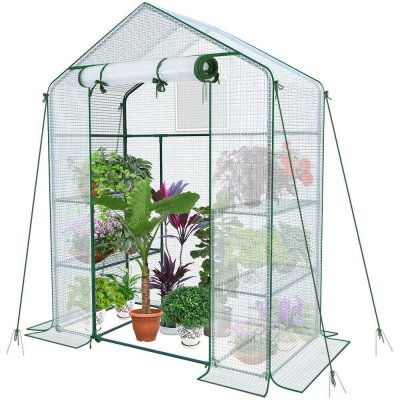 VOUNOT Serre de jardin avec etageres et bache pe renforcee 135g/m2 143x73x195cm