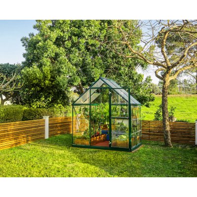 PALRAM Serre de jardin en polycarbonate Hybrid  2,33 m&sup2;, Couleur Vert, Ancrage au sol Non