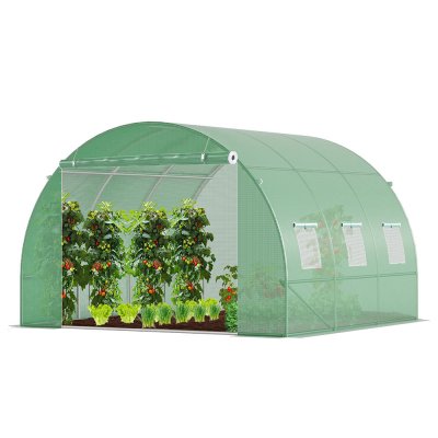 VOUNOT Serre de jardin tunnel 9m2 en acier galvanise- taille : 3x3x2m