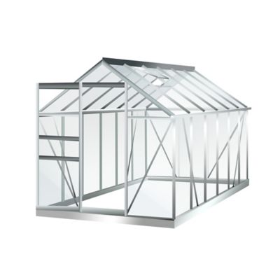 LAMS Serre en verre tremp&eacute; Allium alu 7.30 m&sup2; + embase - 