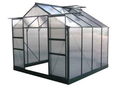 HABITAT ET JARDIN Serre jardin polycarbonate ""Dahlia"" Vert Sapin 6,15 m&sup2;