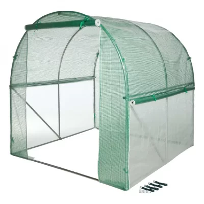 NATURE Serre-tunnel  PE + filet insectes l.200 x P.200 x H.200 cm