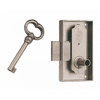 SELECT Serrure de biblioth&egrave;que 526 largeur 55 mm axe 35 mm droite finition bross&eacute; sans cl&eacute; DEVISMES 3526135
