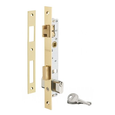 THIRARD Serrure encastrable &agrave; cylindre axe 14mm 3 cl&eacute;s pour porte d'entr&eacute;e