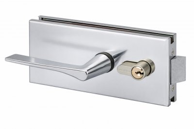 METALUX Serrure porte en verre &agrave; b&eacute;quille carr&eacute;e et plaque rectangulaire 77x185 mm - NM90451000