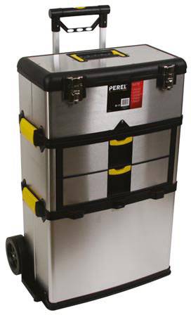 PEREL Servante d'Atelier - Acier Inoxydable - 570 x 354 x 830 mm - 167 l