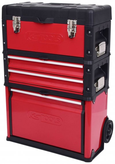 KS TOOLS Servante mobile  en m&eacute;tal et pvc - 4 compartiments - 850.0340