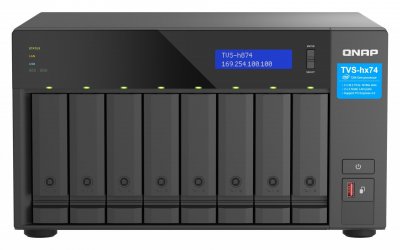 QNAP Serveur NAS QTS Hero TVS-h874 32Go SATA 6Gb/s 8 Baies RAID 60 Noir