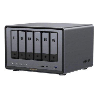 UGREEN Serveur nas  6 baies dxp6800 pro 160 to gris anodis&eacute;