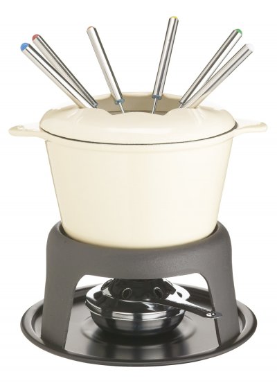 MASTERCLASS Service &agrave; fondue en fonte &eacute;maill&eacute;e cr&egrave;me