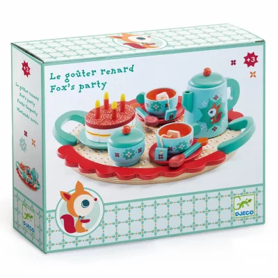 DJECO Service &agrave; th&eacute; en bois Le go&ucirc;ter de Renard