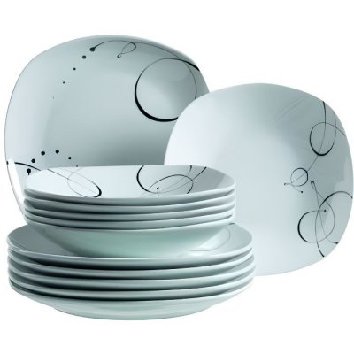  Service de table - Domestic - 921387 - 12 pi&egrave;ces - Porcelaine - Compatible lave-vaisselle