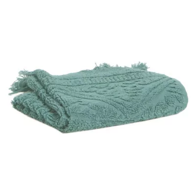 VIVARAISE Serviette de toilette en coton vert de gris 50 x 100