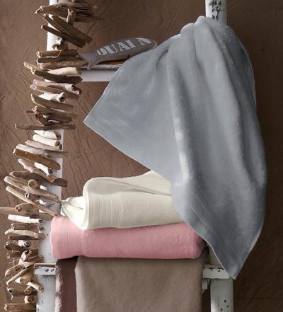 TRADILINGE Serviettes et gants de toilette  FLEUR DE SEL X2