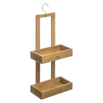Serviteur de douche &agrave; 2 niveaux Bois L.26 x P.11.5 x H.35 cm - Bois