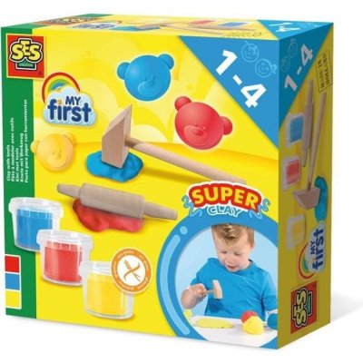 SES CREATIVE  argile avec outils 3 x 90 grammes multicolore