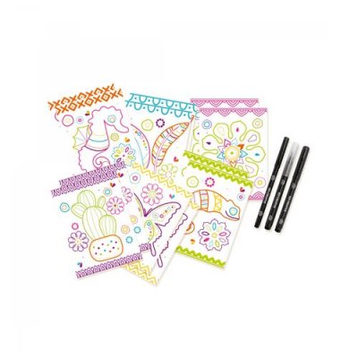SES CREATIVE  - Doodle Cartes illustr&eacute;es &agrave; colorier - version allemande