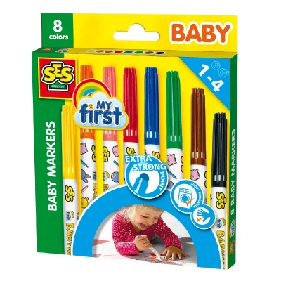 SES CREATIVE &reg; Feutres marqueurs enfant My first Baby, 8 couleurs