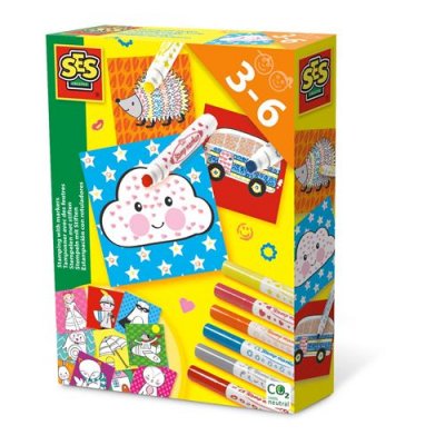 SES CREATIVE &reg; Jeu de bricolage tamponner avec des feutres