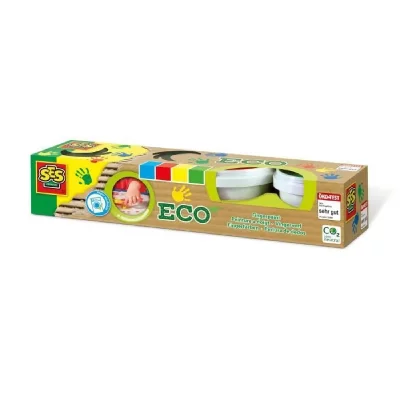 SES CREATIVE  peinture au doigt Eco 4 pi&egrave;ces multicolores