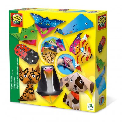 SES CREATIVE  Set de cr&eacute;ation animaux en papier &agrave; plier - 9 animaux