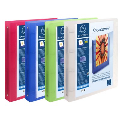 EXACOMPTA Set 12 Classeurs 4 Anneaux Pp Krea Cover A4 Maxi Assorties