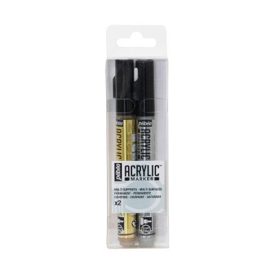 PEBEO Set 2 acrylic markers 1.2mm or et argent precieux