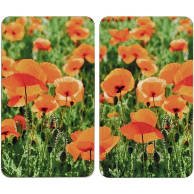 Set 2 couvre-plaques protection motifs Coquelicot Wenko by Maximex