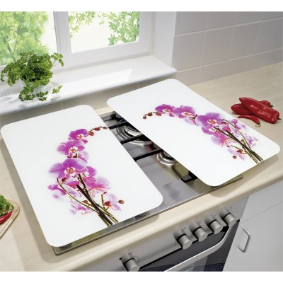 Set 2 couvre-plaques protection motifs Orchid&eacute;e Wenko by Maximex