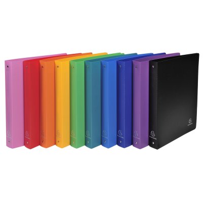 EXACOMPTA Set 20 Classeurs 4 Anneaux 30 Mm Pp Opaque Assortis A4 Maxi
