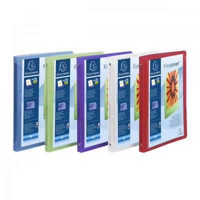 EXACOMPTA Set 20 Classeurs 4 Anneaux Pp 5/10e Krea Cover A4 Assortis
