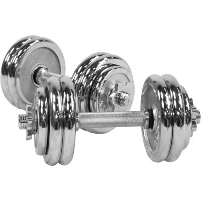 GORILLA SPORTS Set d'halt&egrave;res courts chrom&eacute;s de 30 kg - 