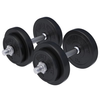 GORILLA SPORTS Set d'halt&egrave;res courts de 20 KG avec disques &agrave; rev&ecirc;tement plastique